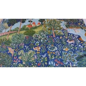 Vtg Burlington Garden Of Eden set of 2 Twin Flat Sheets Castle Meadow EUC 66x104